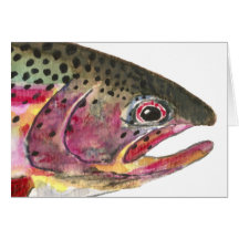 Poissons de truite arc-en-ciel carte de vœux