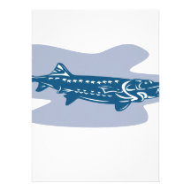 Poissons d'esturgeon rétros invitations