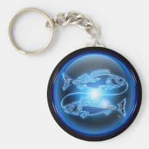 Poissons Keychain brillant bleu Porte-clefs