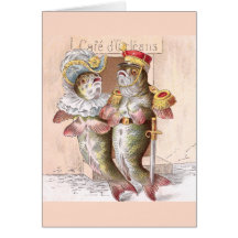 Poissons laissant les d'Orleans de café de restaur Carte De Vœux