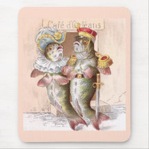 Poissons laissant les d'Orleans de café de restaur Tapis De Souris