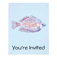 Poissons. Ligne rouge Rainbowfish. Invitations Personnalisées