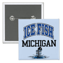 Poissons Michigan de glace badges publicitaires