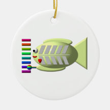 Poissons mignons de rayon X jouant le xylophone Décorations De Noël