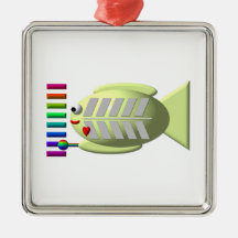 Poissons mignons de rayon X jouant le xylophone Ornement