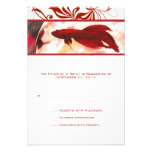 Poissons rouges de Betta épousant la carte de RSVP Invitation Personnalisable