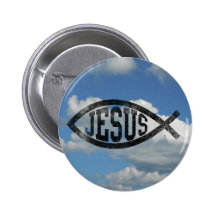 Poissons vintages Ichthys de Jésus de style Badge