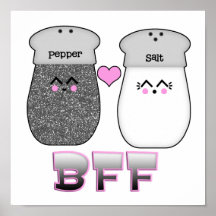 Poivre BFF du sel n de Kawaii Affiches