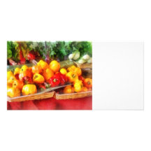 Poivrons au marché d'agriculteurs photocartes