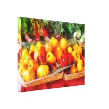 Poivrons au marché d'agriculteurs impressions sur toile