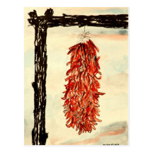 Poivrons de piment d'un rouge ardent cartes postales