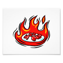 poivrons rouges de plat dans le graphique du feu photos sur toile