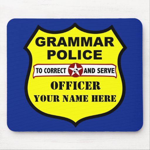 Police Mousepad personnalisable de grammaire Tapis De Souris