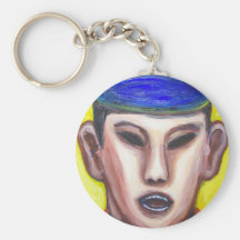 Policier chinois fâché (peinture de portrait) porte-clefs