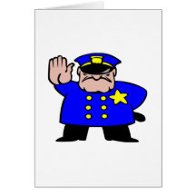 Policier de bande dessinée carte de vœux