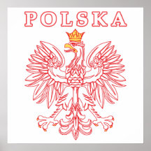 Polska avec le polonais Eagle de rouge Affiche