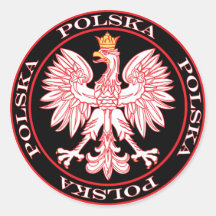 Polska rouge rond Eagle Autocollant