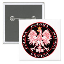 Polska rouge rond Eagle Badge Avec Épingle