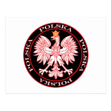 Polska rouge rond Eagle Carte Postale