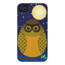 Poly hibou de Roly et pleine lune Coques Case-Mate iPhone 4