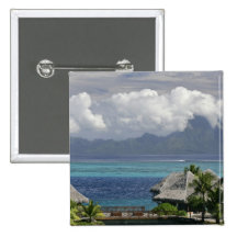 Polynésie française, Moorea. Une vue de l'île Badges Avec Agrafe