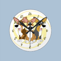 Pommes chips de corgi horloges murales