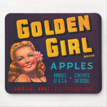 Pommes d'or de fille tapis de souris