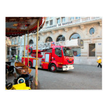Pompe à incendie déployée carte postale