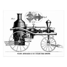 Pompe à incendie rotatoire de vapeur de Silsby Cartes Postales