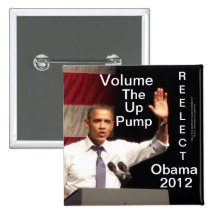 Pompez le volume - réélisez Obama 2012 Pin's Avec Agrafe