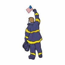 Pompier avec le drapeau