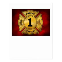 Pompier - Engine Company 1 Carte Postale