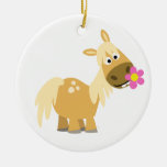 Poney de bande dessinée et ornement de fleur ornements