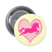 Poney et coeur sautants roses badges