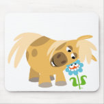 Poney et fleur tendres Mousepad de bande dessinée tapis de souris
