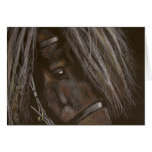 Poney foncé carte de vœux