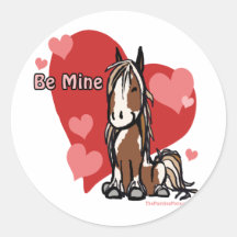 Poney mignon de jour de Valentines Autocollant