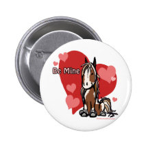 Poney mignon de jour de Valentines Badge Avec Épingle
