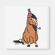 Poney rouge de partie magnets pour réfrigérateur