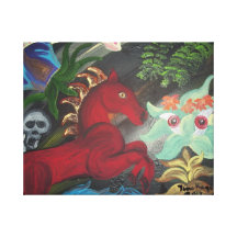 Poney rouge impressions sur toile