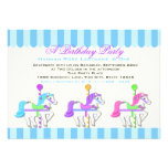 Poneys de carrousel d'anniversaire invitation personnalisée