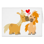 Poneys mignons de bande dessinée dans la carte de  cartes