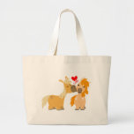 Poneys mignons de bande dessinée dans le sac d'amo sacs