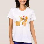 Poneys mignons de bande dessinée dans le T-shirt d