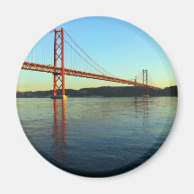 Pont 25 avril, Lisbonne, Portugal Magnets Pour Réfrigérateur