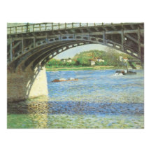 Pont à Argenteuil et la Seine par Caillebotte Invitations Personnalisées