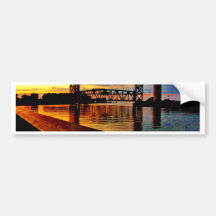 Pont au coucher du soleil adhésif pour voiture