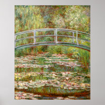 Pont au-dessus d'un étang des nénuphars, Claude Mo Posters