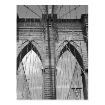 Pont de Brooklyn - carte postale de B&W