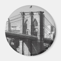 Pont de Brooklyn et horizon de Manhattan Magnets Pour Réfrigérateur